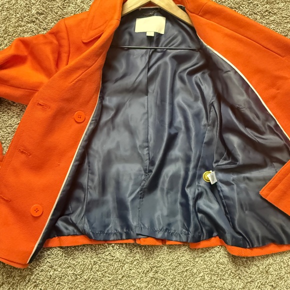Banana Republic Orange Double Breasted Pea Coat - Picture 5 of 9